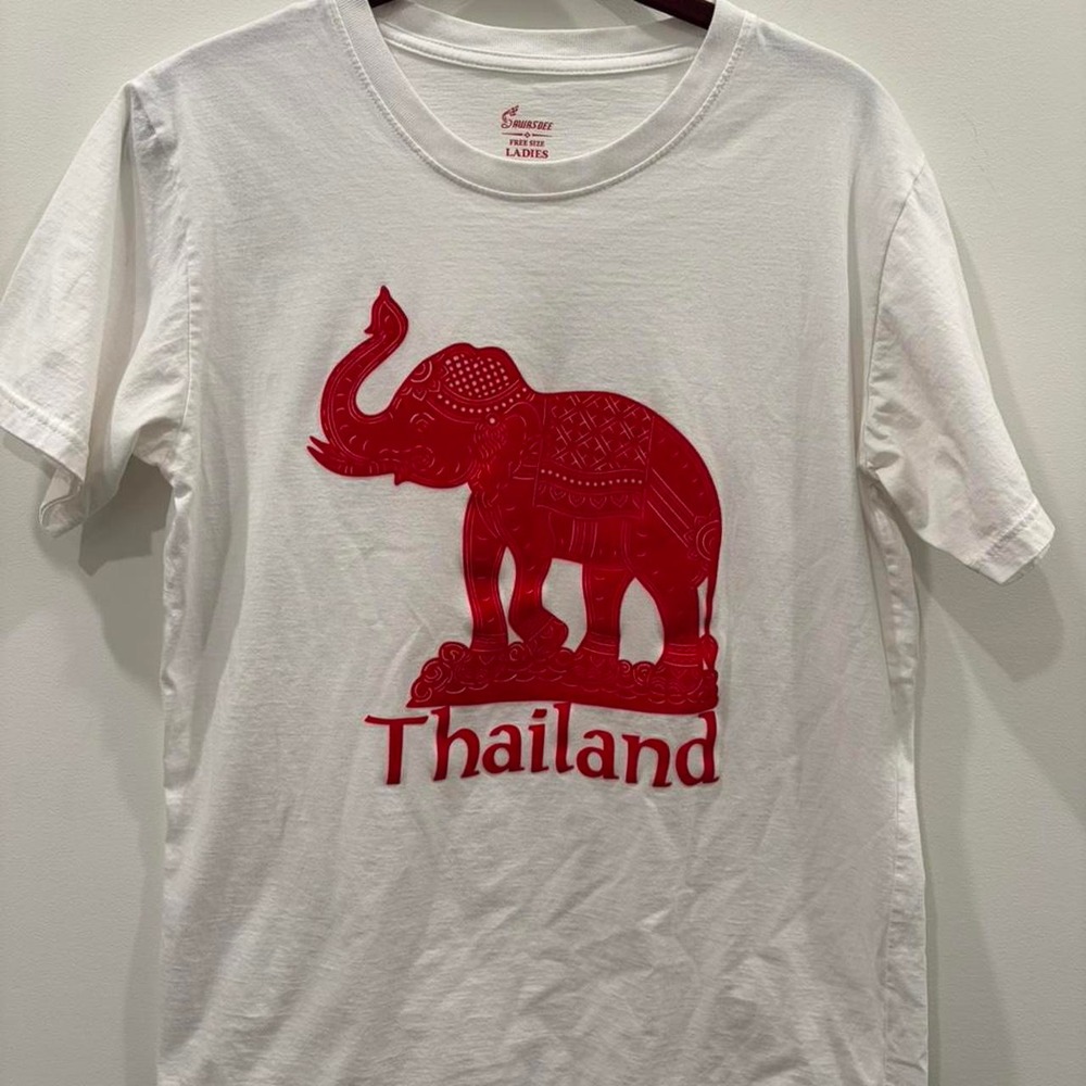 White Thailand elephant t-shirt' Baby tee